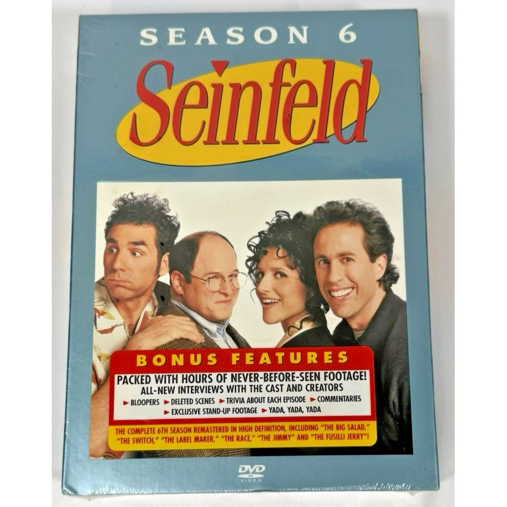 Seinfeld Season 6 DVD Box Set New Sealed 4-Disc Blue Case 90s Comedy Sitcom
